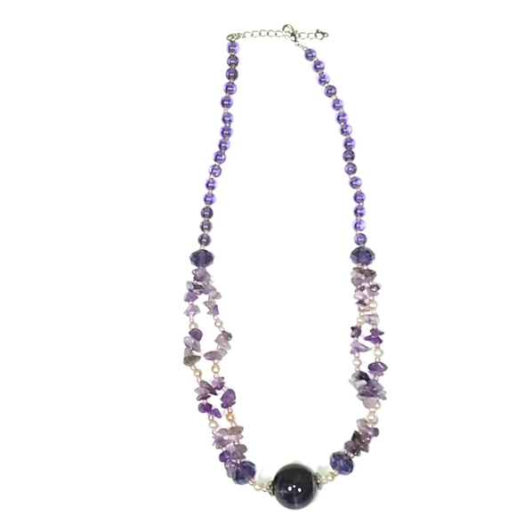 Amethyst & pearls necklace NWT - Picture 5 of 7